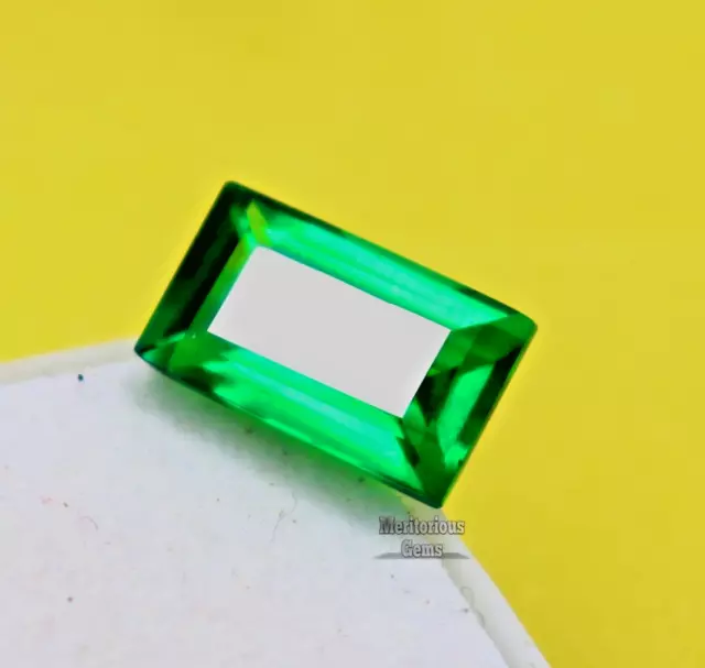 11 Ct NATURAL Tsavorite Garnet GREEN Emerald Cut CERTIFIED Loose Gemstone