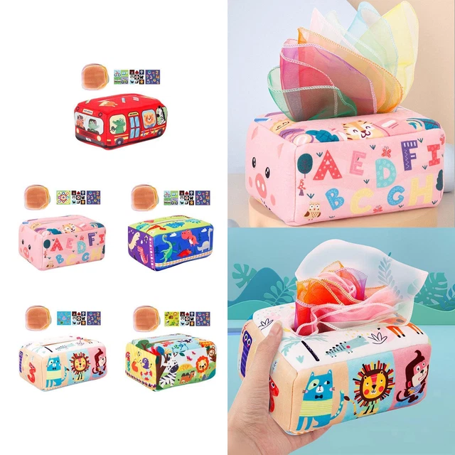 Baby Tissue Box Soft Busy Pull Tissues for Infant Kids Ages 6 Months and up