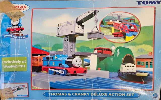 THOMAS TRACKMASTER THOMAS And Cranky Deluxe Action Set. Boxed. £22.00