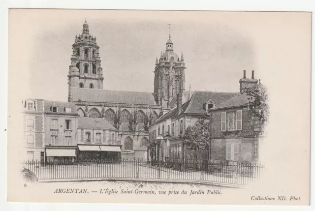 ARGENTAN - Orn - CPA 61 - St Germain Church from the Garden Public Map 1900