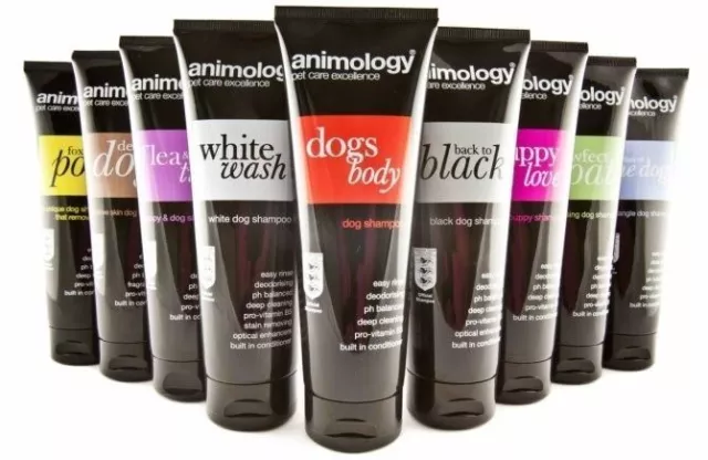 DOG SHAMPOO BY ANIMOLOGY ALL VARIETIES TO SUIT YOUR DOG WHATEVER BREED 250 ml