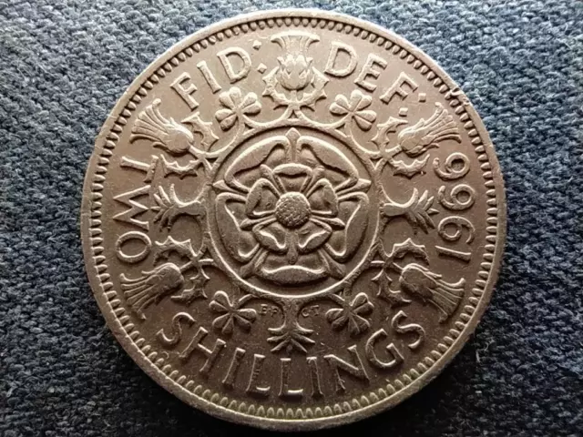 UK Elizabeth II (1952-) 2 Shillings Coin 1966