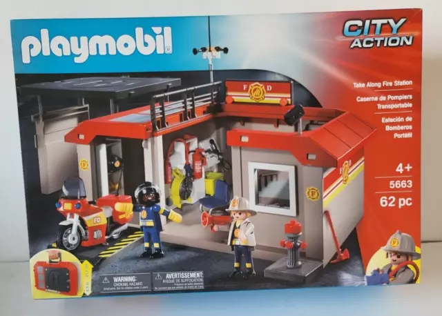 Playmobil - Station Pompier : Caserne Transportable 71193 City