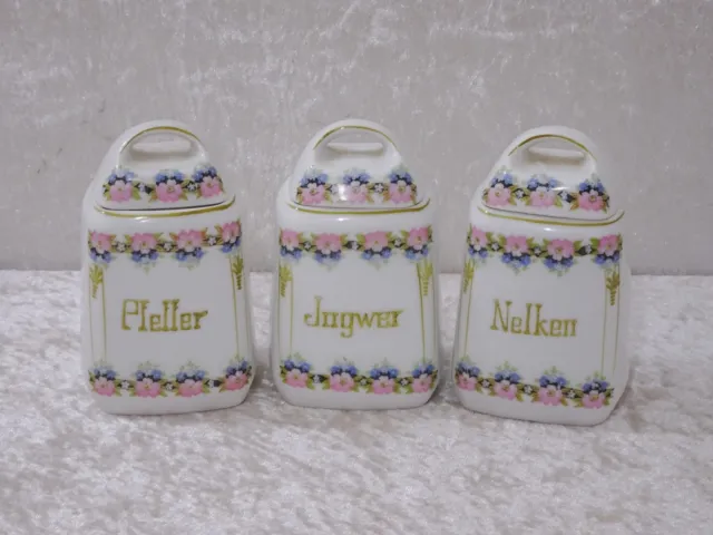 puME9B-3X Antiguo Modernismo Diseño Porcelana Tarro - Vintage Alrededor De 1900