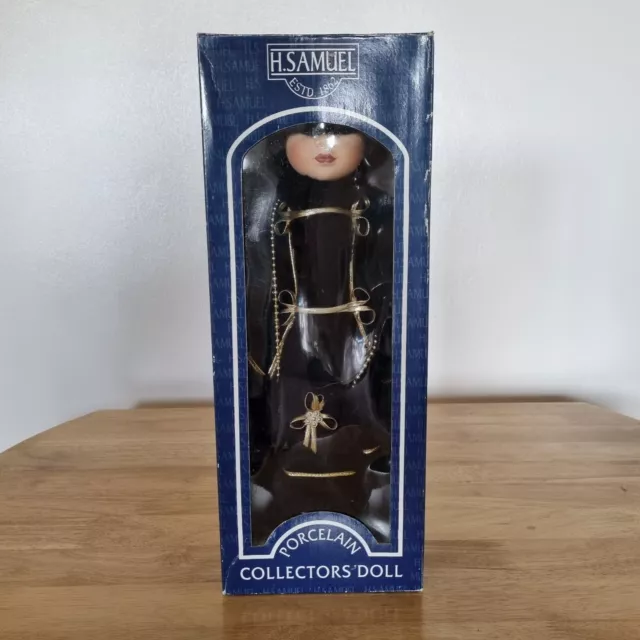 H.Samuel Porcelain Black Russian Style Doll - Original Box