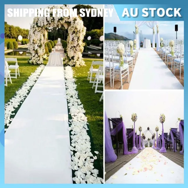1.2M x 10M  White Carpet Aisle Runner Wedding Party Event Decoration Mats Rugs A