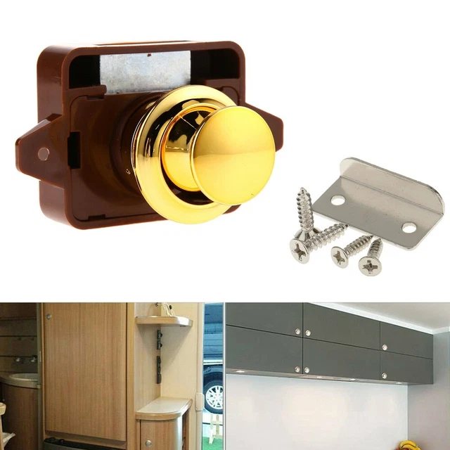 Bouton Poussoir Loquet Serrure Pour Porte D'armoire Ou Camping-car - Neuf Sous Emballage
