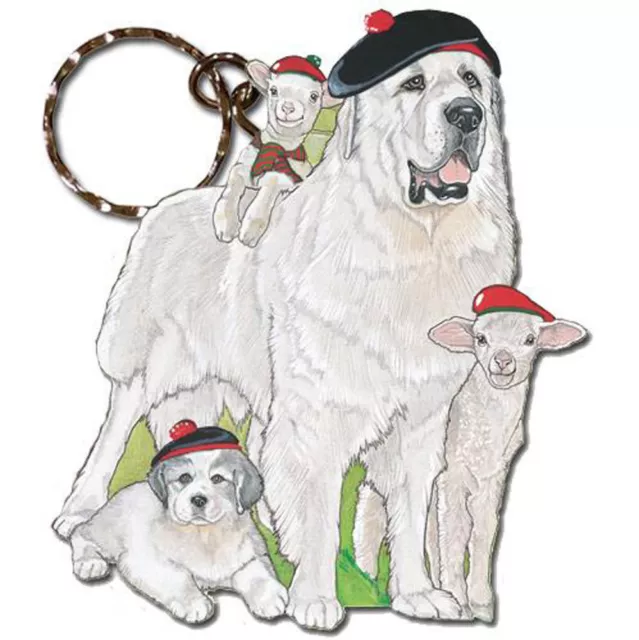 Great Pyrenees Keychain Wooden