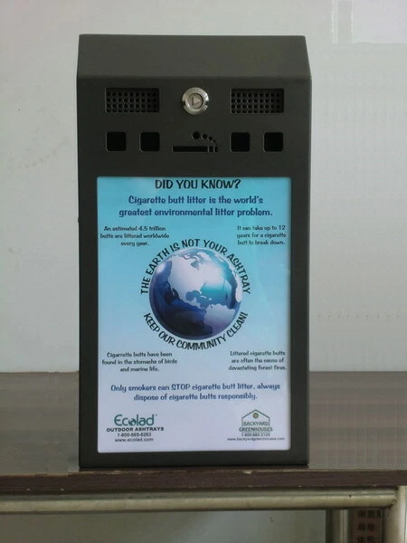 Outdoor Ashtray - Wall Mount with Poster