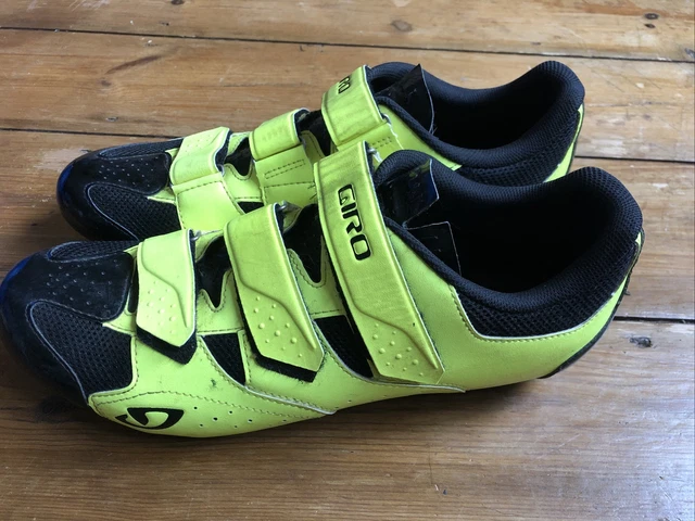 GIRO High Viz Yellow Black Mens Road Cleat Cycling Shoes UK Size 12 EUR 47