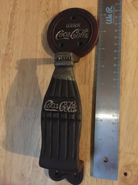 Coca Cola Cast Iron Door Handle Solid Metal Patina Soda Collector Rustic Decor