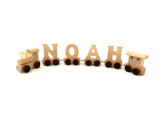 Wooden Wood Train Letters Alphabet Personalised Name Train Set Christening Gifts