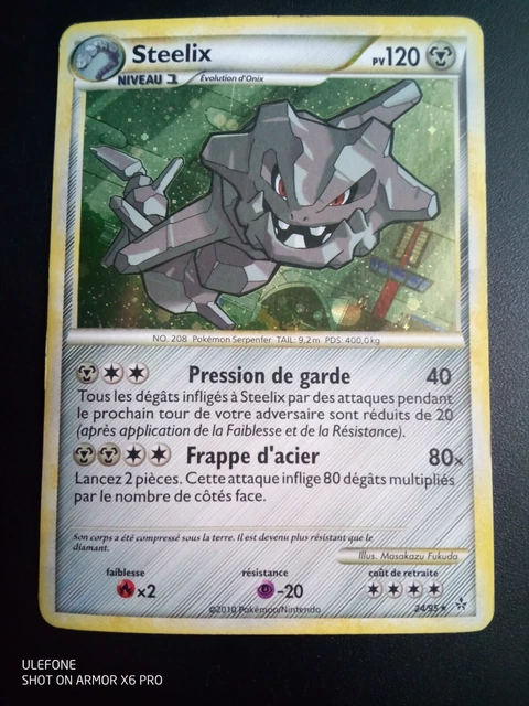 Carte Pokémon Steelix H23/H32 Holo - Aquapolis (Française) - État Très Abîmé