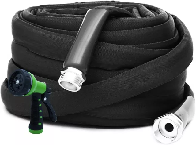 Garden Hose 5/8 in.x 100 FT Durable Water Hoses with 7 Function Hose Nozzle