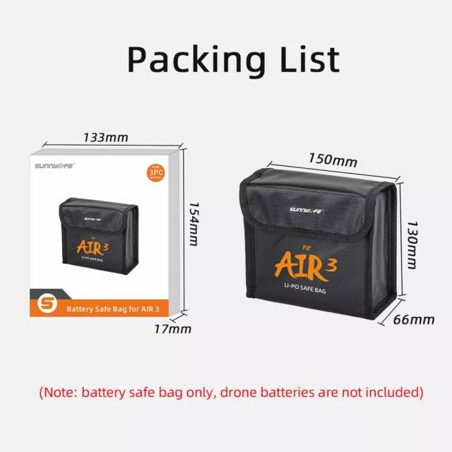 Capacity LiPo Safe Battery Bag Explosion Proof Protective Case for DJI Air 3 3