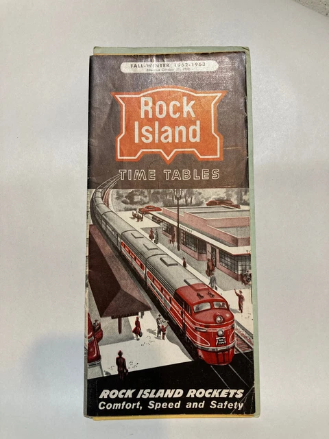 Rock Island Time Tables (3) 1962 1970 1972 Railroad Train