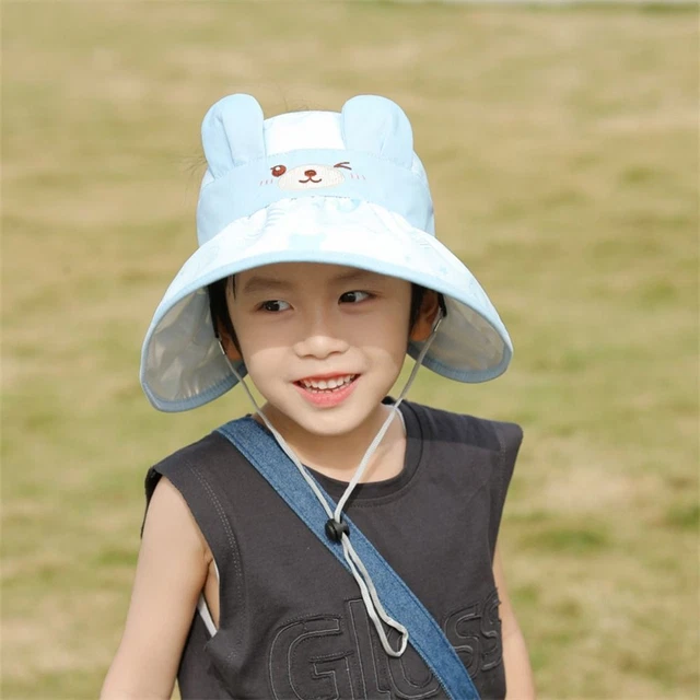 BEAR CHILDREN SUN Visor Hat Big Brim Kids Sunscreen Hat Kids Bucket Cap
