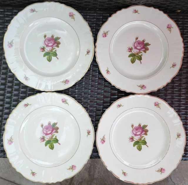 Vintage 4 Dinner Plates Victoria Federal Shape by Syracuse China  10 1/2"  S8359
