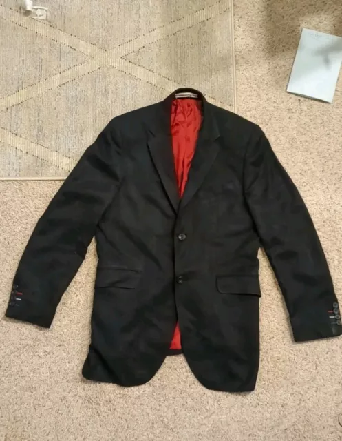 Ben Sherman - Mens Two-Button Black Blazer - Poly Blend Sport Coat Jacket Size M