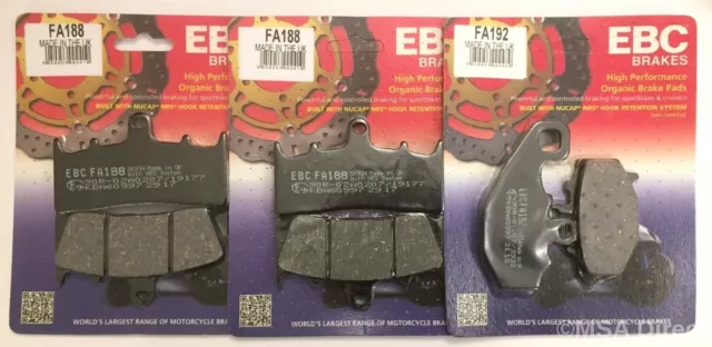 EBC Organic FRONT and REAR Disc Brake Pads Fits KAWASAKI ZX9R (1996 to 2001)