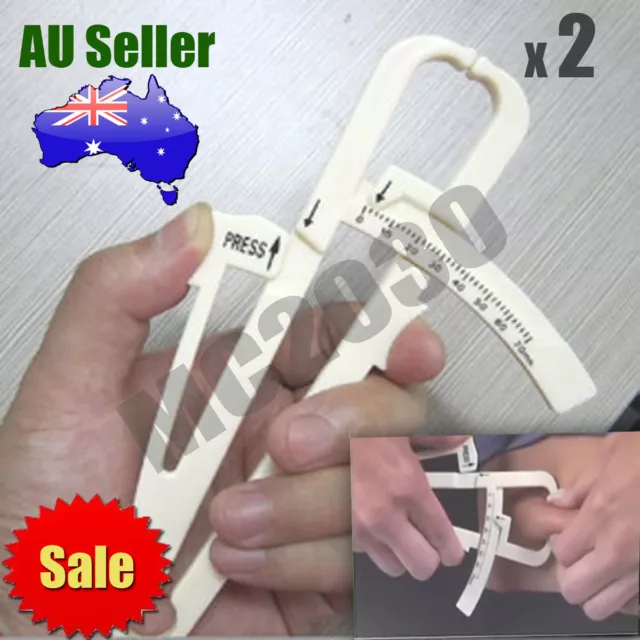 2 x Body Fat Measurement Testing Caliper Skinfold Skin Fold Gym Weight Loss Test