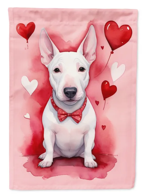 English Bull Terrier My Valentine Flag Canvas House Size DAC5333CHF