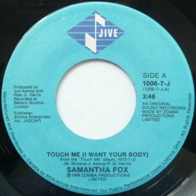 SAMANTHA FOX Touch Me (I Want Your Body) / Drop Me A Line Presque