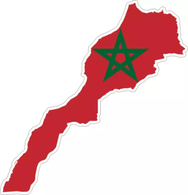Aufkleber Klebe- Auto Vinyl Flagge Karte Marokko Marocain