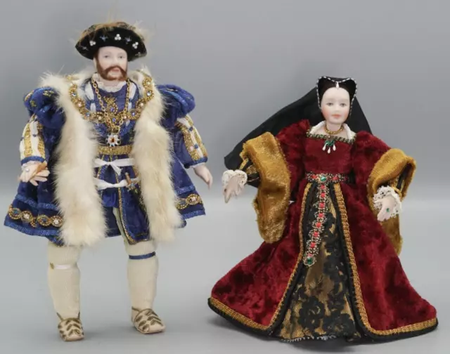 1:12 Stunning Artisan Dolls House Tudor Figures King Henry V111 & Anne Boleyn