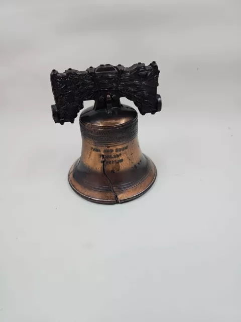 Vintage Liberty Bell Replica Small 2.5" Brass Souvenir