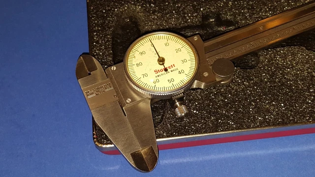 Starrett #120Z-12 Dial Caliper W/Wood Case & Original Box
