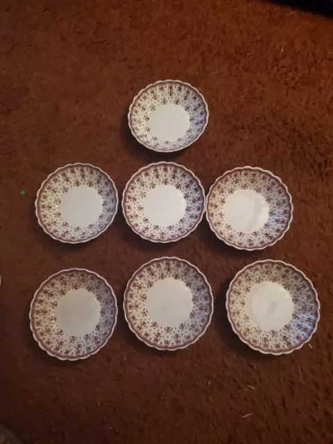 Lot 7 Copeland Spode Fleur-de-Lis Berry Bowls Porcelain Brown England Dinnerware
