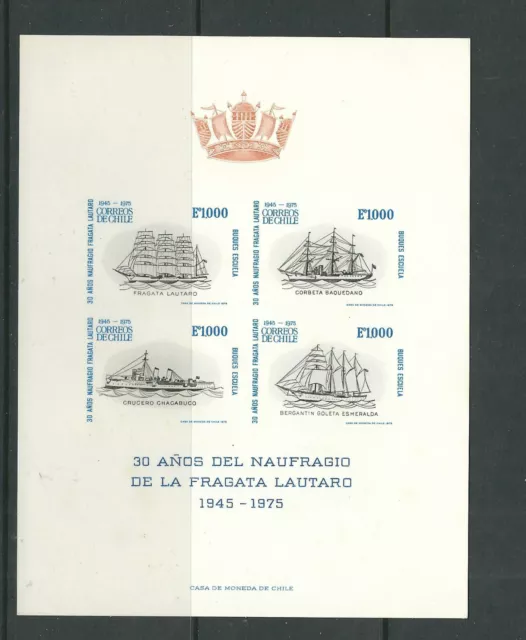 CHILE 1975 FRIGATE LAUTARO souvenir CARD VF MNH