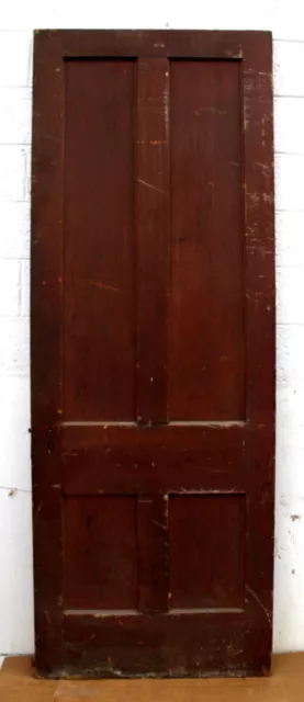 32"x90" Antique Vintage Victorian Wood Wooden Interior Door Flat Recessed Panels