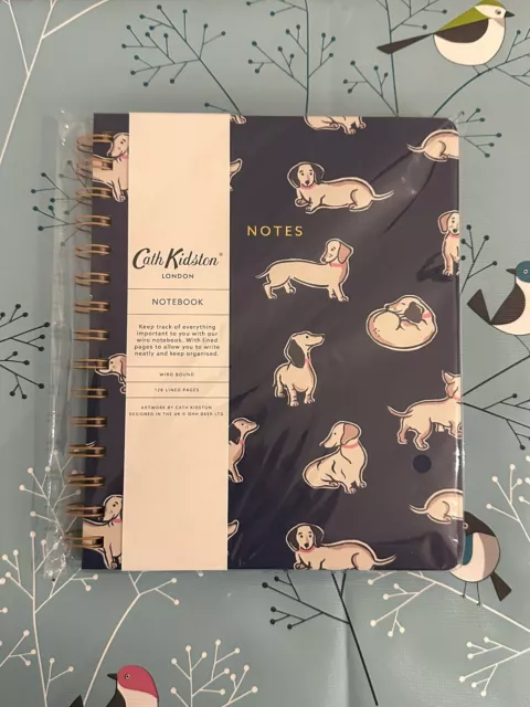 Cath Kidston Wursthund 128 gefütterte Seiten Dackel neues Notizbuch/Geschenk ❤️