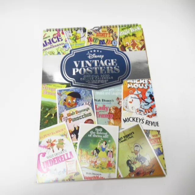 DISNEY VINTAGE POSTERS Official 2020 Deluxe Calendar 12 Frame Ready