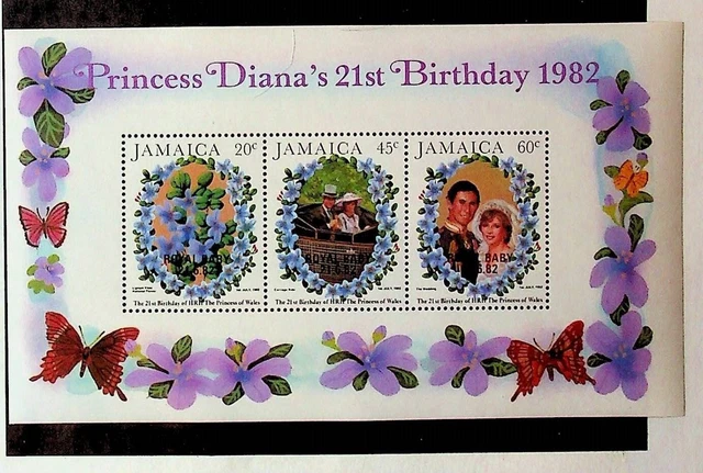 JAMAICA Sc 545 NH S/S W/OVERPRINT OF 1982 - ROYAL FAMILY - (AO23)