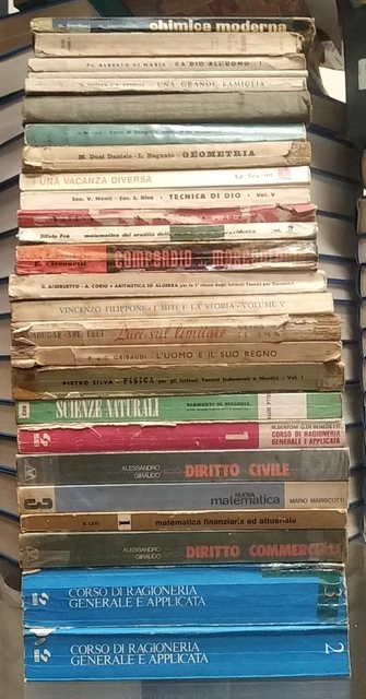 Lotto 25 Libri Scuola Istituti Aritmetica Algebra Matematica Ragioneria Chimica