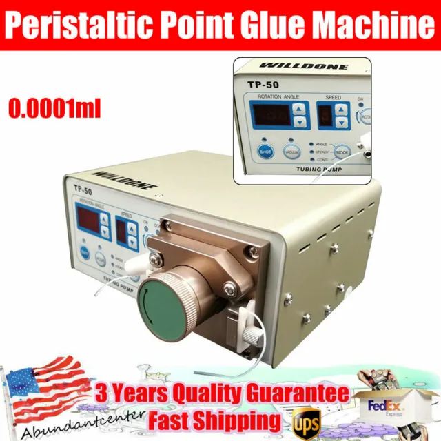 Peristaltic Point Glue Machine Creep Gluing Dispenser +Dispensing Pen 0.0001ml