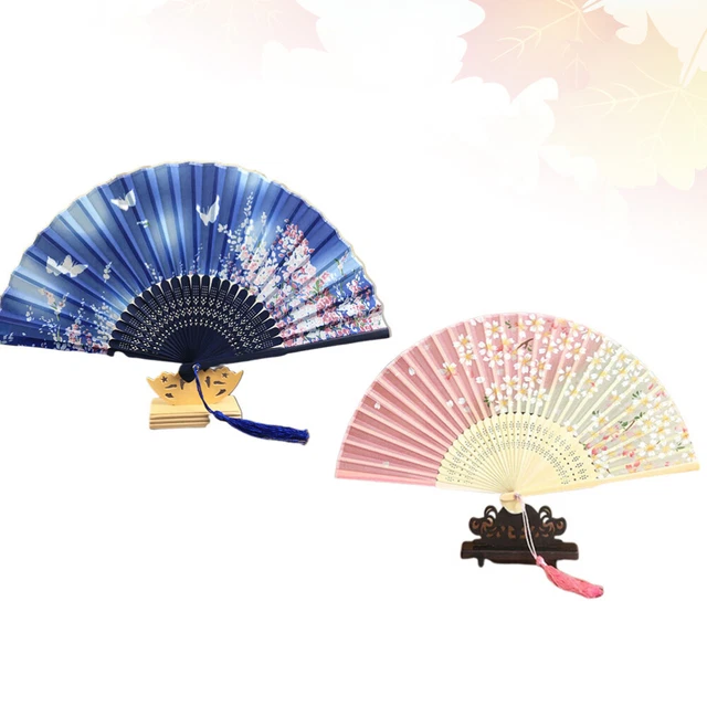 2 pz ventilatore pieghevole portatile fan spagnoli damigella d'onore stile giapponese