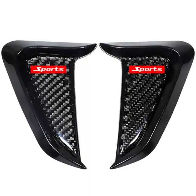 Car Side Fender Emblem Air Vent Cover Trim Shark Gills Decoration Carbon Fiber