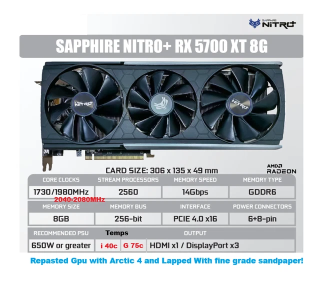 Gpu Sapphire 5700 Xt Reference SAPPHIRE NITRO AMD Radeon RX 5700