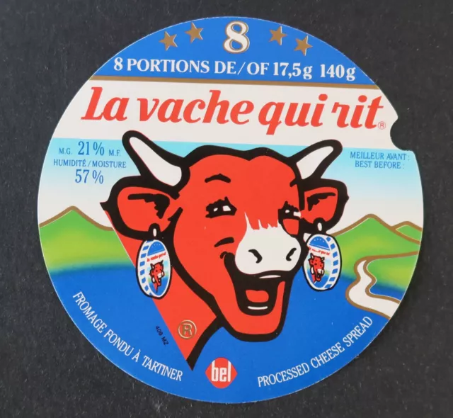 COW QUI RIT Cheese Label 8 Servings 140g 408MZ Rabier VQR 37