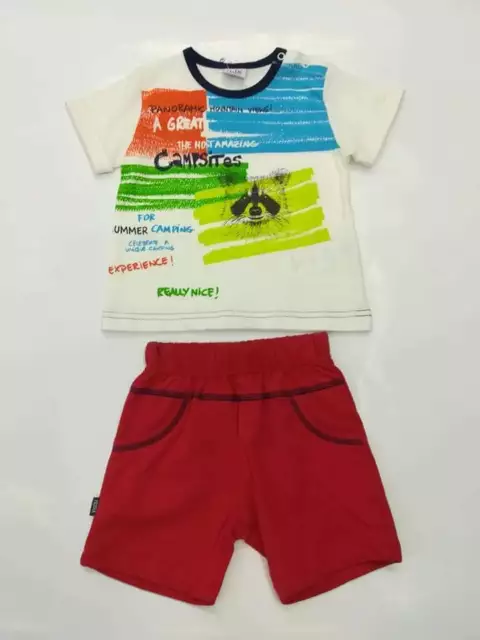 Maglia E Pantalone Completo Estivo Bimbo Neonato 1-3-6-9-12-18-24-30 Mesi