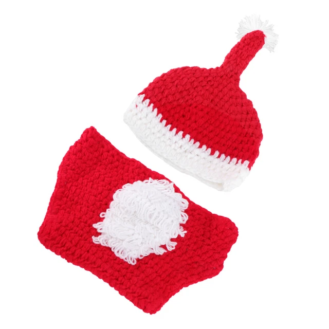 Traje de Navidad con foto de ganchillo para bebé accesorios de imagen de Navidad para niña