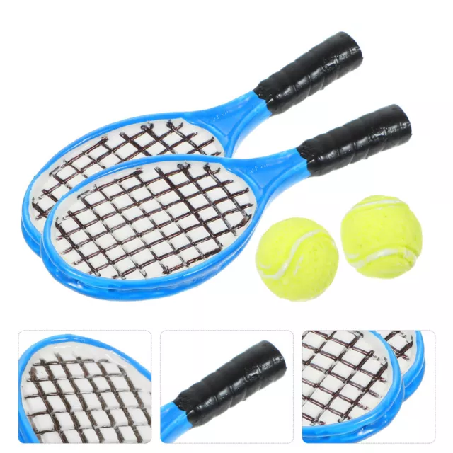 4 pz modelli di racchette da tennis in resina per accessori