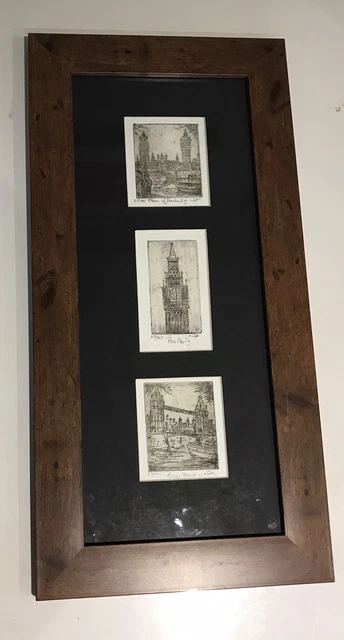Ltd Edition Druck von Dorothy Lloyd Griffiths. London, Big Ben, Tower Bridge. B 70