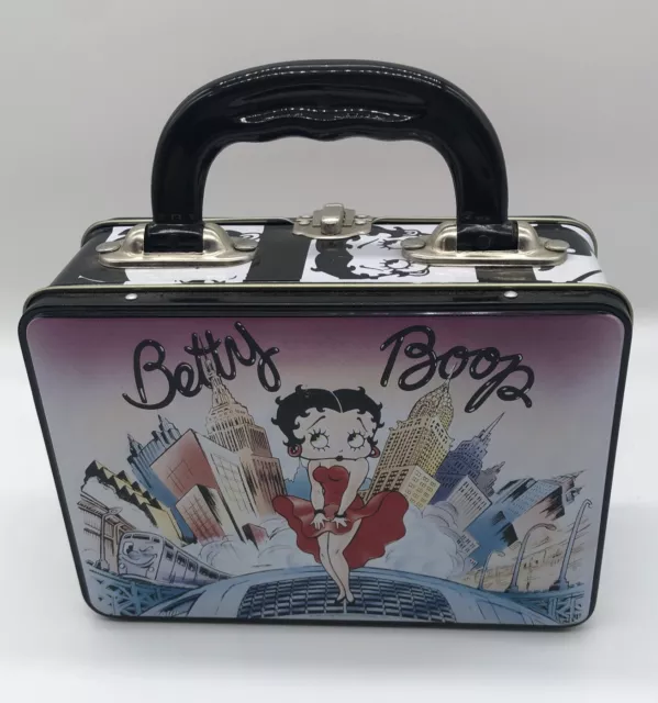Betty Boop Tin Lunch Box Cityscape Marilyn Monroe Pose Red Car 