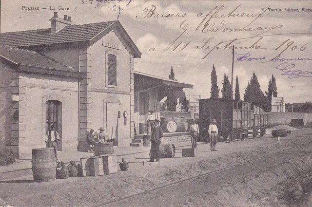 CPA - GIRONDE – PLASSAC – La Gare