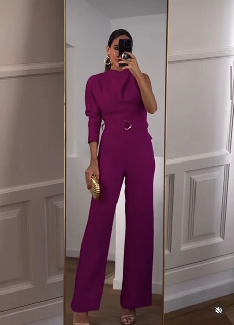 TUTA ASIMMETRICA ZARA Con Cintura Magenta Nuova Ss24 Taglia Xs Xl Ref. 2298 066 EUR 48 00 PicClick IT